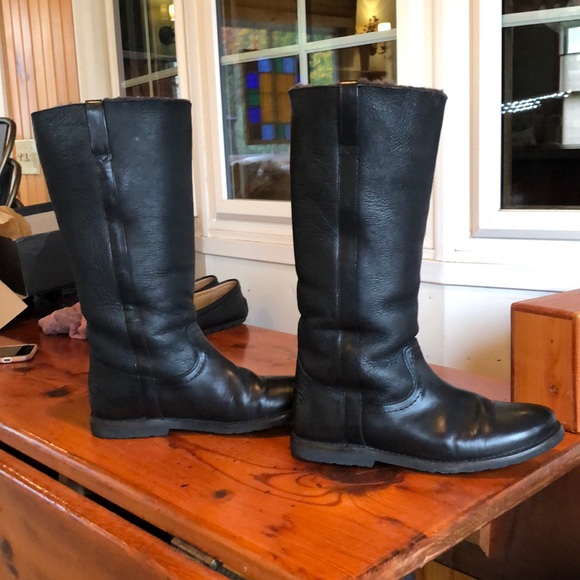 FRYE CELIA SHEARLING BLACK BOOTS🖤 - Picture 6 of 8